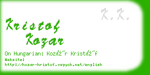 kristof kozar business card